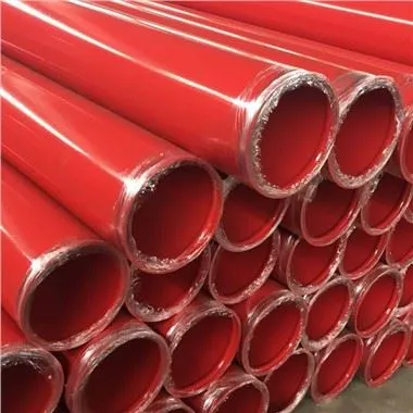 ASTM A795 Qizil bo'yoqli po'lat quvur yivli uchlari bilan